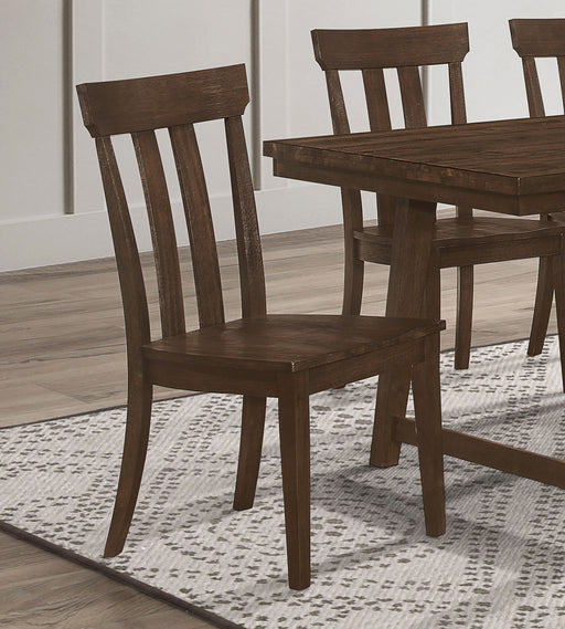 Reynolds Slat Back Dining Side Chair Brown Oak (Set of 2) image