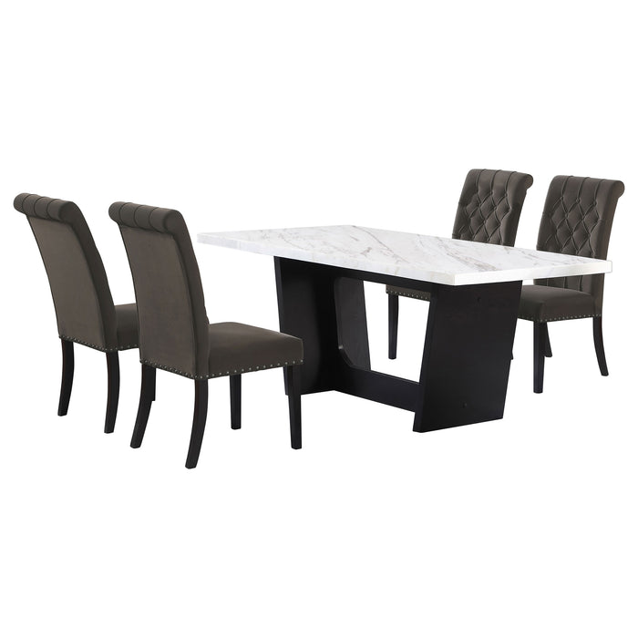 Sherry Rectangular Marble Top Dining Table set