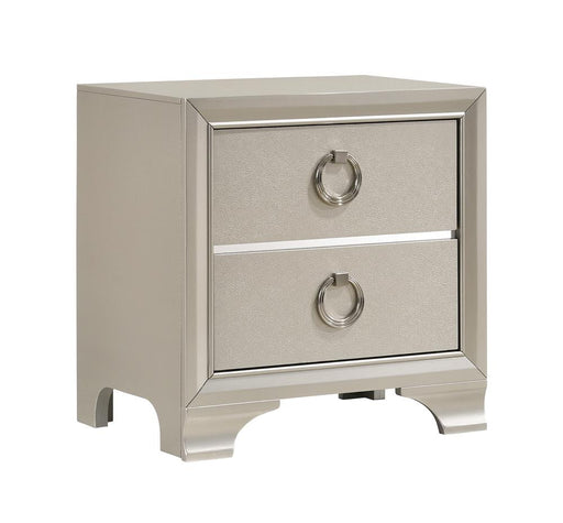 Salford 2-drawer Nightstand Metallic Sterling image