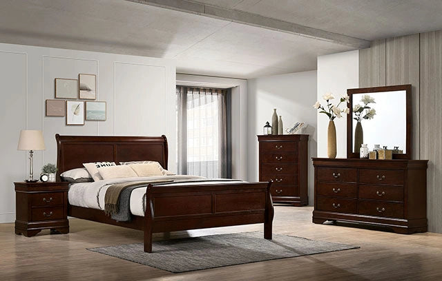 Louis Philippe Bed Black, White, & Cherry