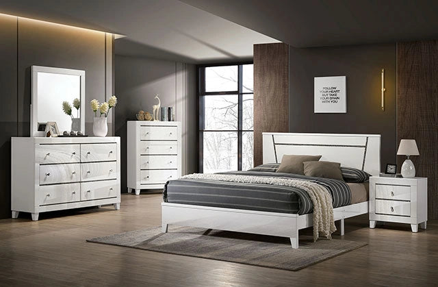 MAGDEBURG Cal.King Bed, Black & White