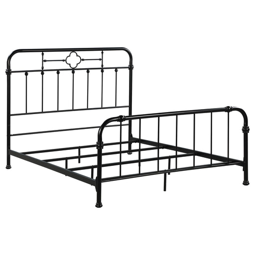 Packlan Eastern King Metal Panel Bed Matte Black image