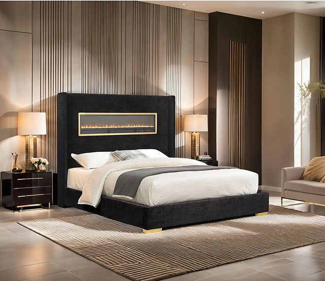 Danvers Bed Beige, Black, & Grey