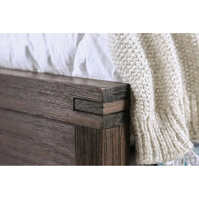 Rexburg Wire-Brushed Rustic Brown E.King & Full Bed