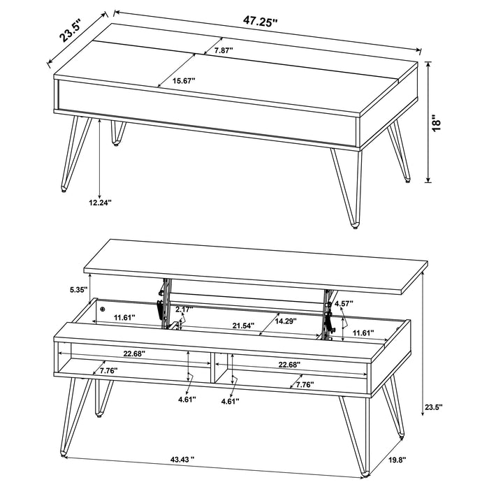 Fanning Lift-Top Coffee Table Set