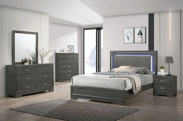 ALISON Cal.King, E.King, Full, Queen Bed, Dark Walnut