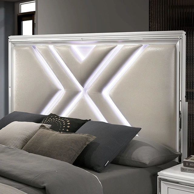 Emmeline Bed Silver & White