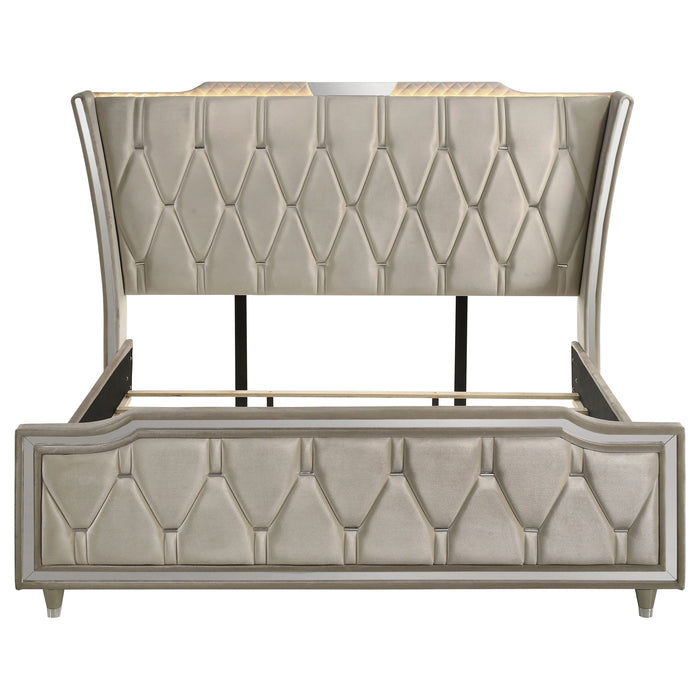 Lorient Wingback Bed with LED Lighting