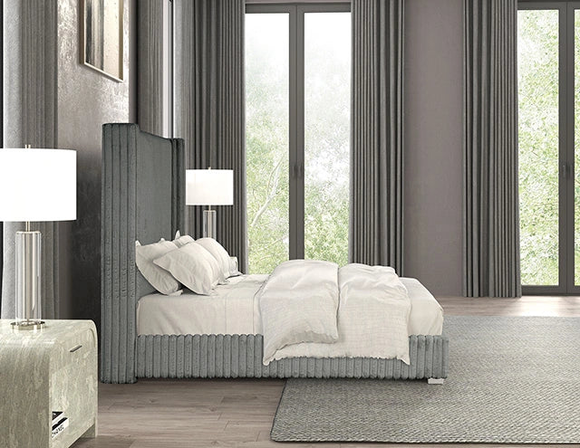 Cadwell E.King, Queen, & Full Bed White, Gray, & Black