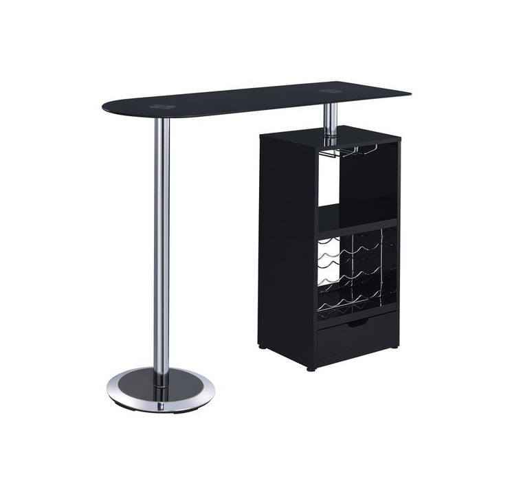 Koufax 1-drawer Bar Table Glossy Black