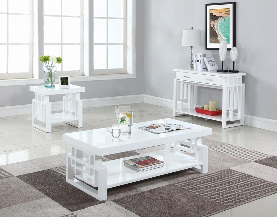 Schmitt Rectangular Coffee Table High Glossy White