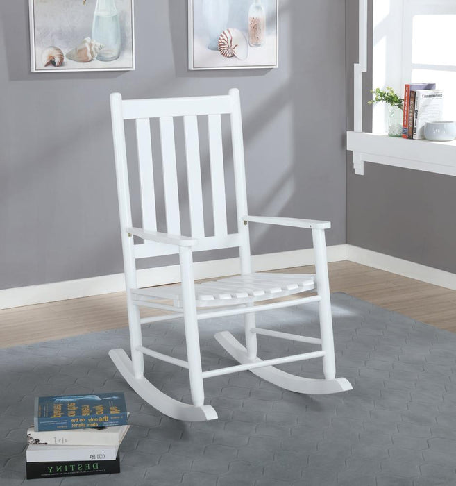 Annie Slat Back Wooden Rocking Chair White