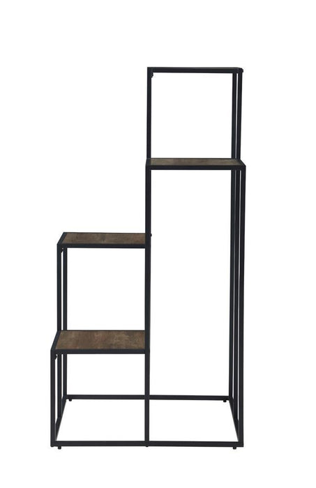 Rito 4-tier Display Shelf Rustic Brown and Black