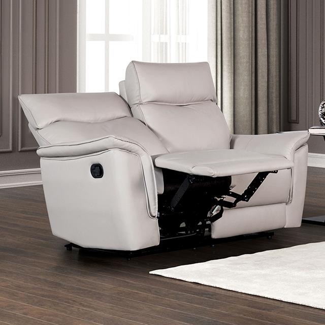 Bienne Loveseat Manual Recliner White & Black