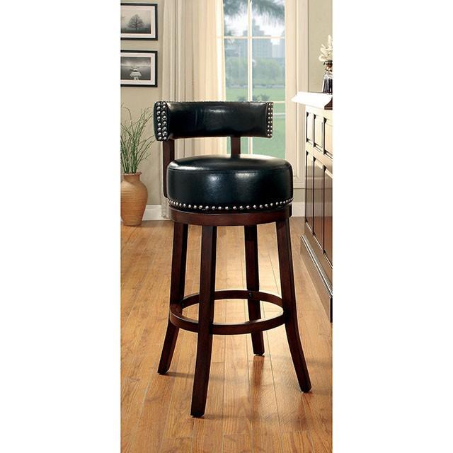 SHIRLEY Dark Oak/Black 24" Bar Stool image