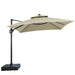 Sano 10 Ft Square Umbrella w/ Double Top w/ LED Light + 37" Large Base image