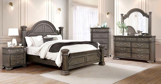 Pamphilos 4 & 5 Piece Queen Bedroom Set Gray & White