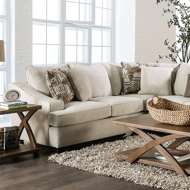 MORNINGTON Sectional, Ivory/Brown image