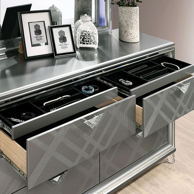 Emmeline 4 & 5 Piece Queen Bedroom Set Gray & White