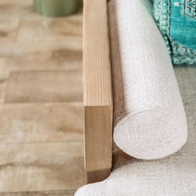 ALESUND Sofa, Beige/Light Oak, Natural & Brown