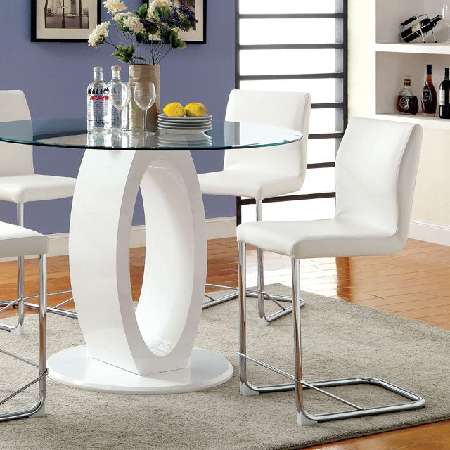 LODIA II White Round Counter Ht. Table image