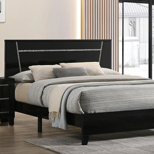 MAGDEBURG Cal.King Bed, Black & White