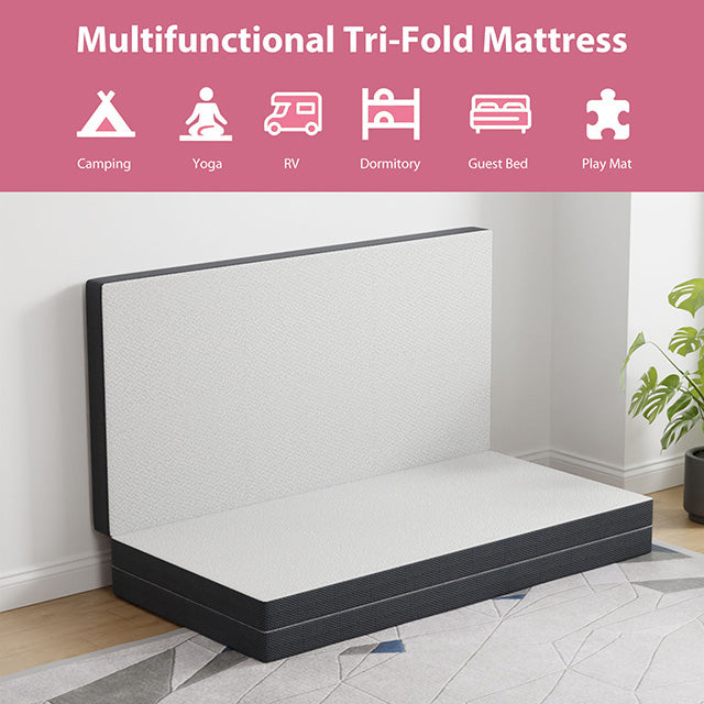 Hollyhock 4" Full Tri-Fold Memory Foam Topper