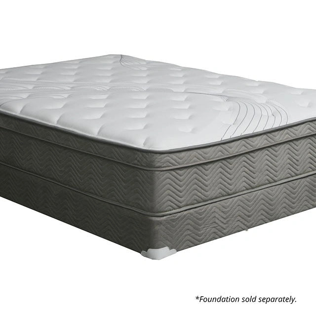AFTON White/Gray 12" Euro Box Pocket Coil, Cal.King, E king, Full, & Queen