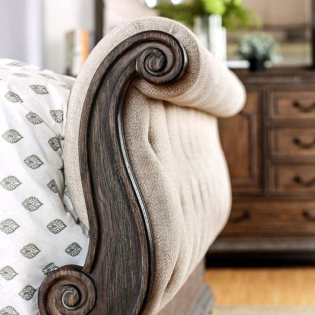 LYSANDRA Beige/Rustic Natural Tone Cal.King, E.King, & Queen Bed