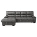 Michigan-(2)2-Piece Sectional with Pull-out Bed and Left Chaise with Hidden Storage image